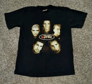 Vintage NSYNC T Shirt Mens Medium Black 1999 Tour Justin Timberlake Winterland - Picture 1 of 7