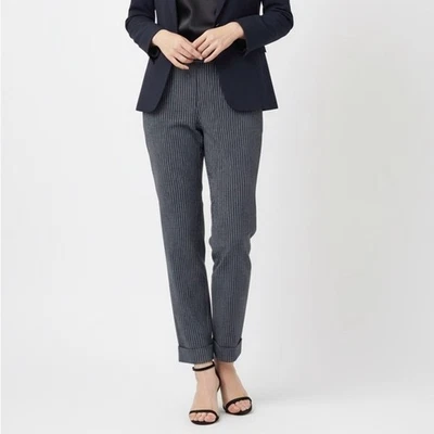 WORTH Navy Blue Striped Tapered Leg Career Wear Pants Trousers Women's Size 10 - Image 1 of 4