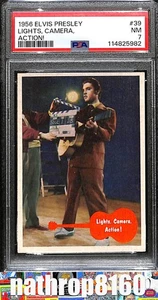 1956 Topps Elvis Presley Bubbles Trading Card #39 Lights, Camera PSA 7 NM 8618 - Bild 1 von 4