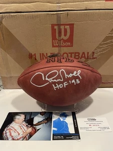 Chuck Noll signed Authentic Autograph Wilson NFL Football w/ "HOF '93" COA - Picture 1 of 9