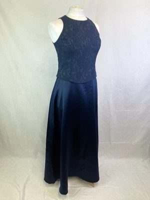 Vestido de Noche Hampton Niles, Talla 12 Azul Marino Vintage Baile de graduación/Formal/Dama de honor Foto 1 de 4