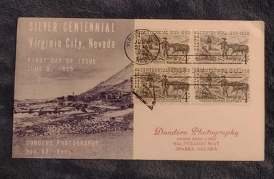 Silver Centennial Virginia City, Nevada First Day Cover By Dondero... - Image 1 of 2
