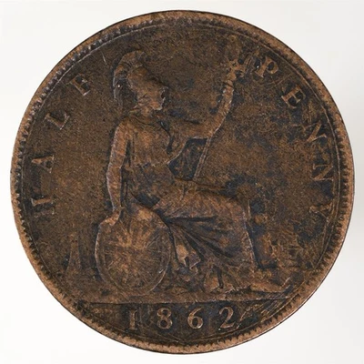 1862 Great Britain Half Penny KM#748.2 - Image 1 of 2
