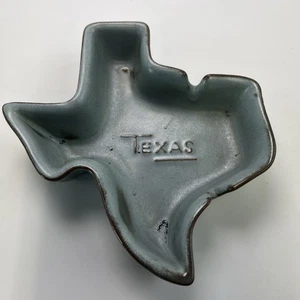 Cenicero inciso vintage Frankoma 459 Pottery Prairie azul claro Texas - Imagen 1 de 4