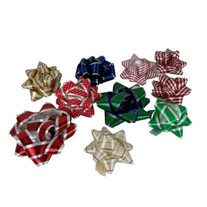 Juego de 10 regalos de Navidad vintage coloridos estampados palo en arcos - Imagen 1 de 2