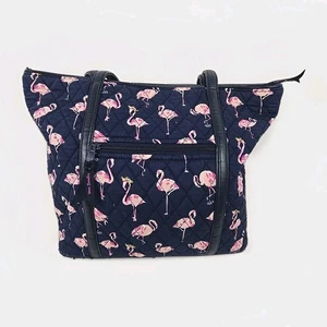 Vera Bradley - Umhängetasche dunkelblau Flamingomuster gesteppt - Bild 1 von 13
