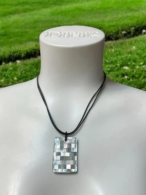 Collar de mosaico peyote pájaro plata esterlina suroeste MOP Foto 1 de 4