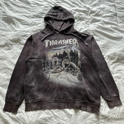 РЕДКАЯ мужская толстовка с капюшоном Thrasher x The Mountain «Find 13 Wolves» XL - Изображение 1 из 4