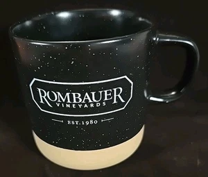 Rombauer Vineyard Sierra Foothills Coffee Mug Cup Black & Tan Two Tone Rare - Picture 1 of 4