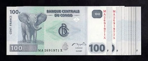 F.C. CONGO DEM. REPUBLIC , LOTE 20 UNIDADE 100 FRANCOS 2007 , S/C ( UNC ) , P.98 - Imagen 1 de 1