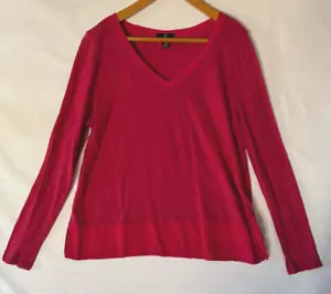 GAP Langarmshirt Damen XL Fuchsia V-Ausschnitt Webbesatz - Bild 1 von 5