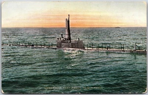 Postcard c1920s Underseas Boat Submerge Submarine J. P. Holland by Underwood - Picture 1 of 2