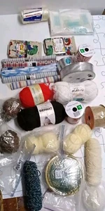 Yarn Ribbon Tape Fabric Lot Everything In Photos 24 Pieces - Picture 1 of 10