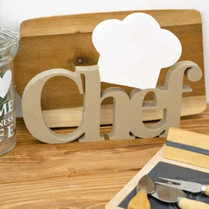 Chef Wooden Plate Supporting Plate Furniture Kitchen Plate Hand Painted Declea - Picture 1 of 10