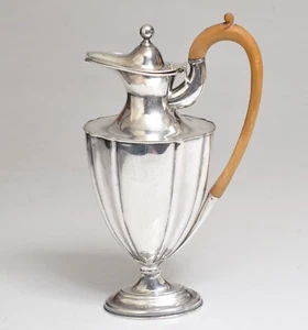 Antique Unmarked SilverPlate Tea Pot- Wood Handle- 11"Tall- 540 gr. - Picture 1 of 12