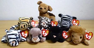 8 Ty Original Beanie Baby Tuffy, Rayas, Ventisca, Roary, Pecas, Cañón, Ziggy - Imagen 1 de 24