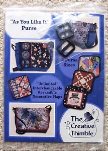 Creative Thimble As You Like It Purse Pattern 3 Purse Sizes and 2 Strap Rings