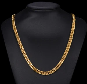 Gold Kette 60cm lang 4mm breit Panzerkette Edelstahl vergoldet für Damen Herren - Bild 1 von 7
