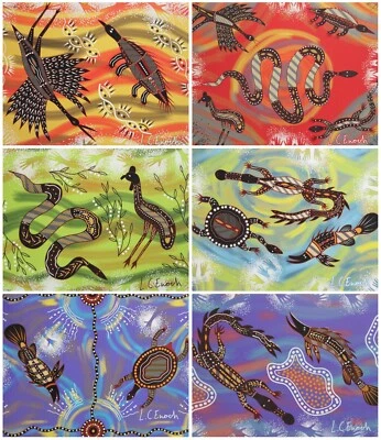6 PLACEMATS + 6 COASTERS - MADE IN AUSTRALIA - CORK - ANIMALS, BIRDS, FISH - Image 1 of 4