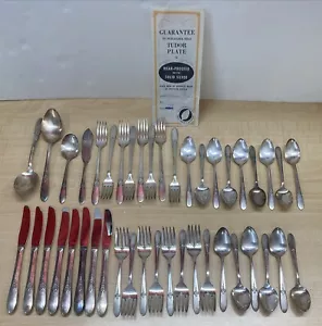43 pc Oneida Community Tudor Plate Flatware Stainless Set - Picture 1 of 11