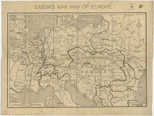 Mapa de guerra de Eason de Europa (c.1914) - Imagen 1 de 1