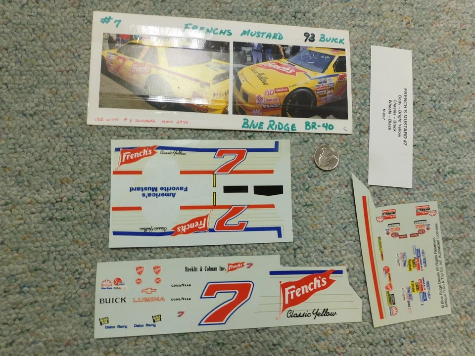 Blue Ridge decals 1/24 1/25 #7 French's Mustard Harry Gant Buick Regal K47 - Image 1 of 1