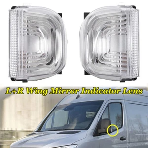 Pair Wing Mirror Indicator Light Lens Plastic Clear For Mercedes Sprinter 18-24 - Picture 1 of 10