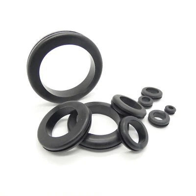 Open Grommets Black Rubber 6mm 9mm 12mm 16mm 20mm 25mm 32mm 38mm 50mm - Image 1 of 3