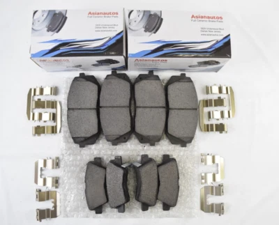 Asianautos Full Ceramic Front Rear Brake Pads W/Hardware For Kia Soul EV 18-22 — 第 1/4 张图片