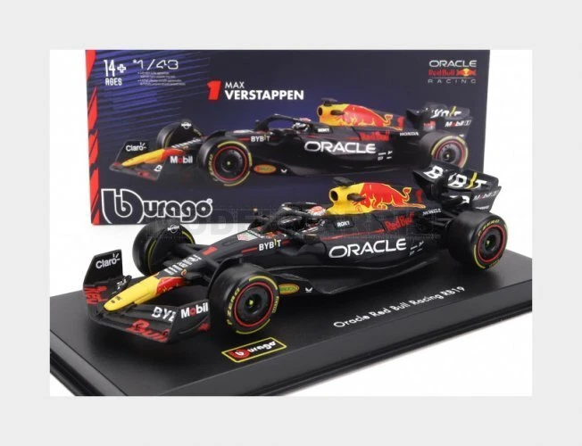 18-38083 Bburago Race F1 Red Bull Racing RB19 #1 Verstappen con casco - 1 43