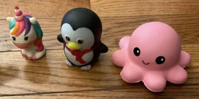 Squishmallows Lote De 5 Niñas Pingüino Pulpo Unicornio Ardilla Elefante Foto 1 de 4
