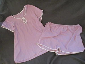 Vintage Pajama Set Top Shorts Sears Women's Size L 38-40 Unused Dusty Rose Pink - Picture 1 of 4