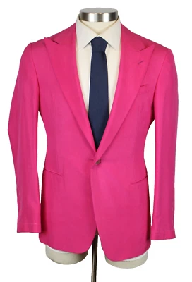 $4995 Ralph Lauren Purple Label Kent Dinner Jacket 38 R Silk Shantung Pink New - Image 1 of 4