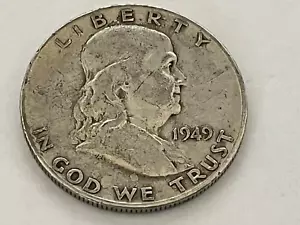 1949 S Franklin Silver Half Dollar 90% Silver 50c # 917 EXACT COIN AS SHOWN - Picture 1 of 2