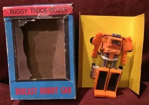 1980's Vintage Mr. Machine Robot Car Bulldozer with Box - Picture 1 of 3