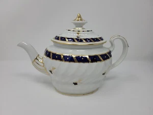 Worcester Dr. Wall Teiera Cobalto Campanella e Oro C. 1790 7" - Foto 1 di 21