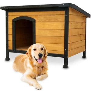 Hundehütte Outdoor XXL Carlo Massiv Holz in 3 Größen Wetterfest Hunde Haus Höhle - Bild 1 von 48