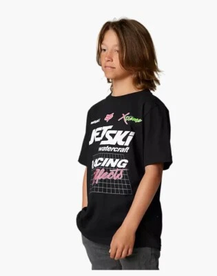 Camiseta Fox Racing Juvenil Kawasaki Wet N Wild Manga Corta Mediana 27657-001-YM Foto 1 de 3
