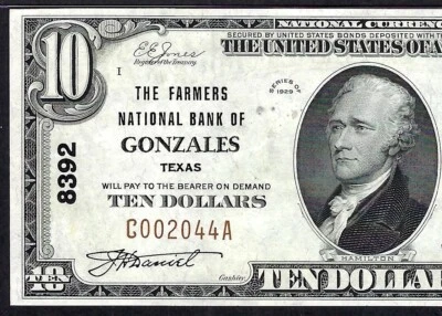 🇺🇸 TX 1929 $10 ♚♚GONZALES, TEXAS♚♚ PMG CHOICE UNC 64 EPQ  BEST KNOWN !! SCARCE - Image 1 of 3
