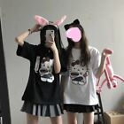 New HOT Scary Hello Kitty print Punk Short Sleeve Harajuku Clothes Tops T-shirt