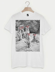 COMIC RELIEF RED NOSE DAY MEERCAT FASHION PRINT UNISEX MENS WOMENS T-SHIRT - Picture 1 of 1