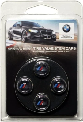Genuine BMW Valve Stem Caps Set M Logo ABS 369058 36-11-0-421-543 - Image 1 of 4