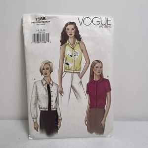 Vogue Patterns 7588 Ladies sz 14-18 Blouse Top Tunic Shirt Sewing Pattern UNCUT - Picture 1 of 4