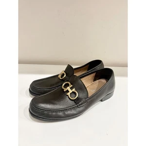 Salvatore Ferragamo Gancini Gold Schnalle Slipper Leder Halbschuhe Braun Herren 12 E - Bild 1 von 8