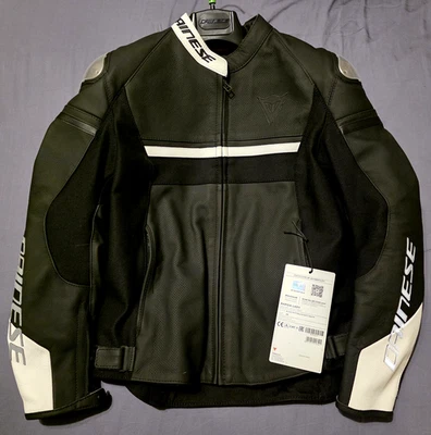 Chaqueta de cuero para dama Dainese Rapida talla 48, negra-mate/blanca - totalmente nueva Foto 1 de 3