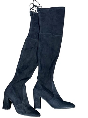 STUART WEITZMAN Yuliana Over the Knee Suede Boots Black Sz 10 NWOT - Image 1 of 4