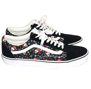 VANS Shoes Low Top Sneakers Skull Santa Christmas Custom Made Men Size 12 NEW - Foto 1 di 10