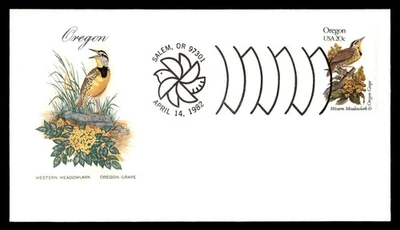 Mayfairstamps US FDC 1982 Oregon Western meadowlark Oregon grape First Day Cover - Image 1 of 2