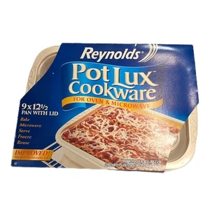 Reynolds Pot Lux Pentole Pronte per Forno Monouso Riutilizzabili Cuocere Microonde 13x9 NOS - Foto 1 di 3