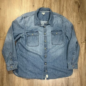 Camisa vaquera lavada LL Bean Heritage para mujer manga larga XL abotonada - Imagen 1 de 8